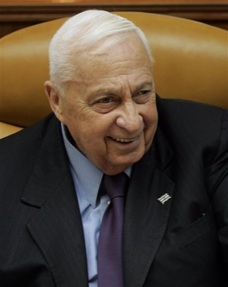 Israeli Prime Minister Ariel Sharon during a cabinet meeting in 2005. 